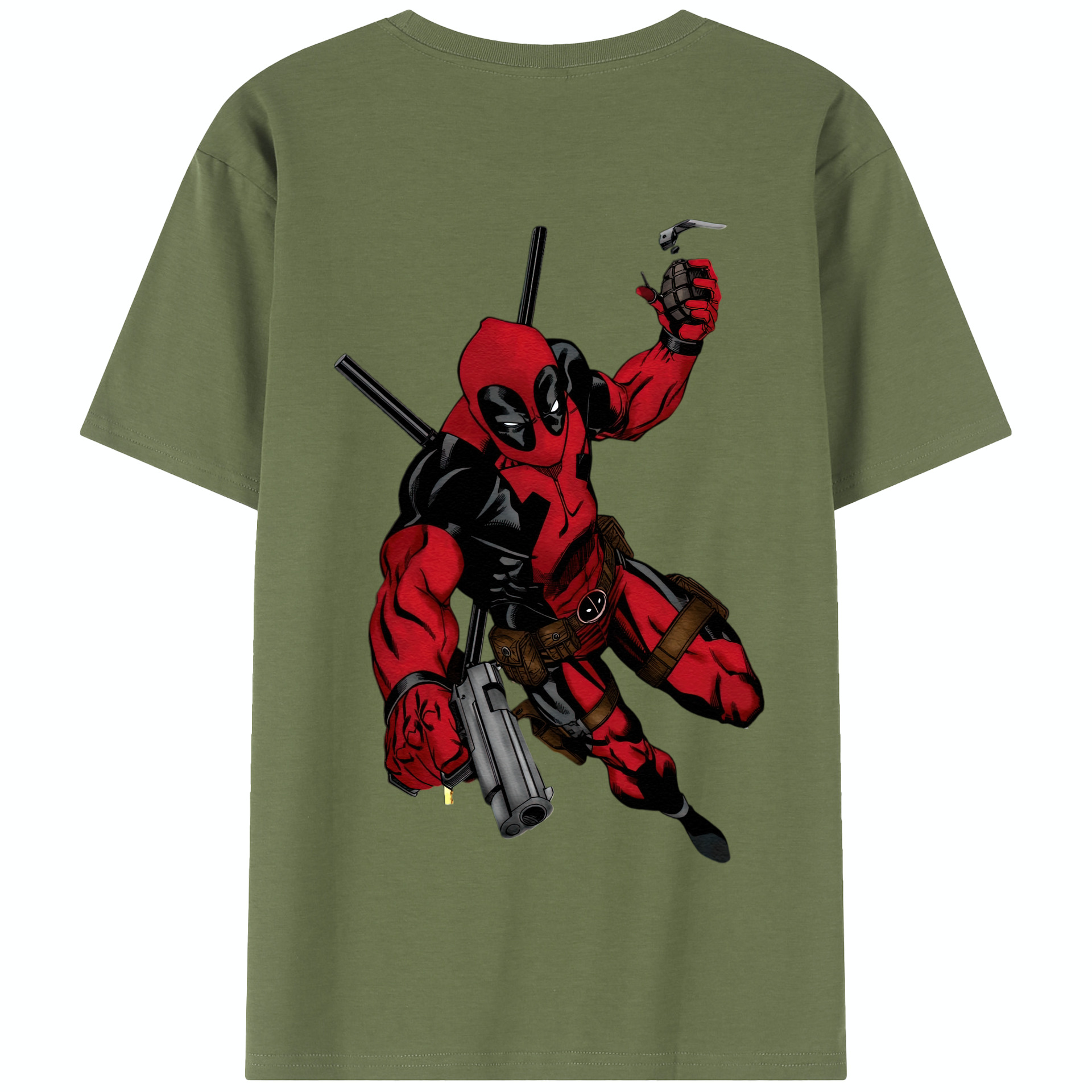（画像用） Deadpool デッドプール 綿100％半袖Tシャツ（背面プリント）